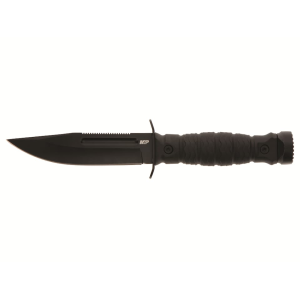 Smith & Wesson Special Ops Survival Fixed Blade Knife 5" Spine Serrated Clip Point 8Cr13MoV Black Blade ABS Rubber Handle Black