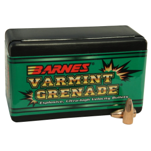 Barnes Varmint Grenade 22 Caliber (224 Diameter) Bullets 30 Grain Frangible Hollow Point Box of 100