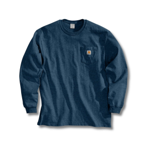 Carhartt Men's Loose Fit Heavyweight Long Sleeve Crew Neck Pocket T Shirt Navy 3XL Tall