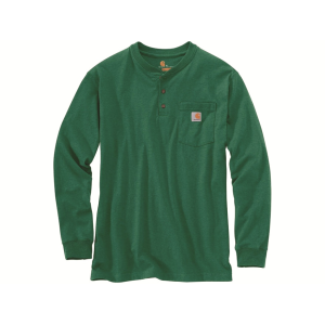 Carhartt Men's Loose Fit Heavyweight Long Sleeve Pocket Henley Shirt North Woods Heather Medium