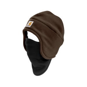 Carhartt Mens Fleece 2-in-1 Beanie Dark Brown