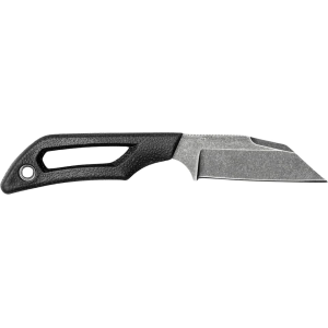 Outdoor Edge Pivot Fixed Blade Knife 2.5" Wharncliffe 8Cr13MoV Stonewashed Blade TPR Overmold Handle Black