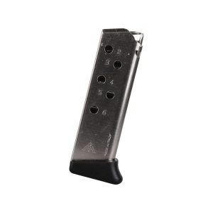 Mec-Gar Magazine for Walther PPK 380 ACP 6-Round Steel Nickel Plated with Finger Rest