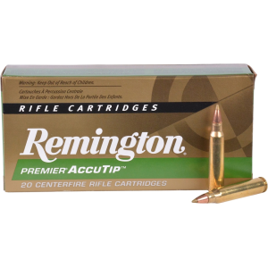 Remington Premier Varmint 223 Remington Ammo 50 Grain Remington AccuTip Polymer Tip Box of 20