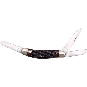 Cold Steel Gentleman's Stockman Pocket Knife 3.5" Utility 8Cr13MoV Satin Blade Jigged Bone Handle Brown/Tan
