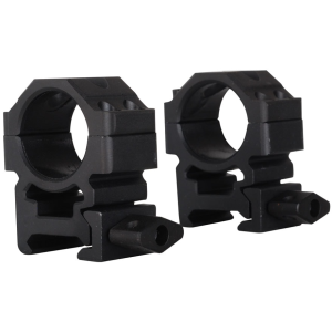UTG Max Strength Tactical 4 Hole QD Twist Lock Picatinny 1" Scope Rings Matte Black Medium