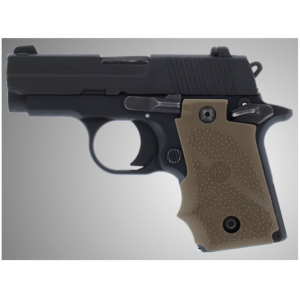 Hogue Wraparound Rubber Grips With Finger Grooves for Sig Sauer P238 Tan