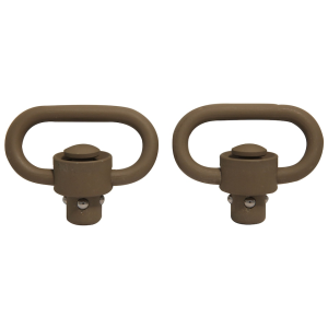 GrovTec Heavy Duty Push Button QD Sling Swivel 1.25" Steel 2PK CERAKOTE Flat Dark Earth