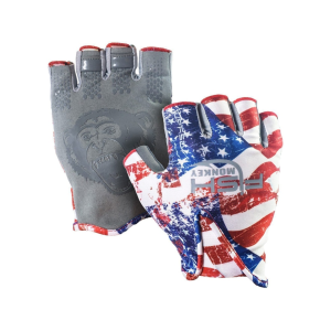 Fish Monkey Men's Stubby Guide Fishing Fingerless Gloves Americana Large