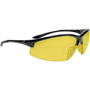 Walker's Tanker Open Frame Shooting Glasses With Case Black Frame/Amber Lens