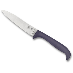 Spyderco Counter Puppy Kitchen Utility Knife 3.48" Clip Point 7Cr17MoV Stainless Satin Blade High Impact Plastic Handle Purple - Spyderco