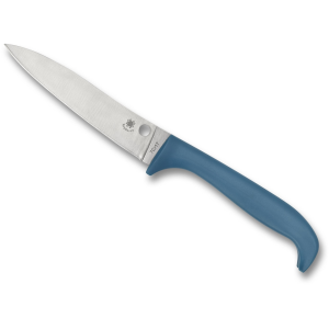 Spyderco Counter Puppy Kitchen Utility Knife 3.48" Clip Point 7Cr17MoV Stainless Satin Blade High Impact Plastic Handle Blue - Spyderco