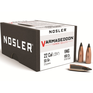 Nosler Varmageddon 22 Caliber (224 Diameter) Bullets 55 Grain Polymer Tip Box of 100