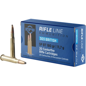PPU 303 British Ammo 180 Grain Bonded Jacketed Soft Point Box of 20