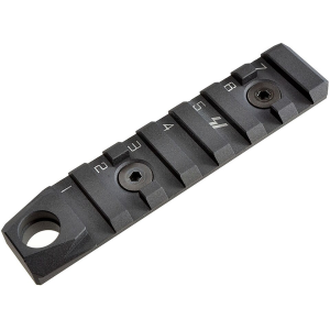 Strike Industries LINK Picatinny Rail Section 7-Slot with QD Socket M-LOK, KeyMod Aluminum Black
