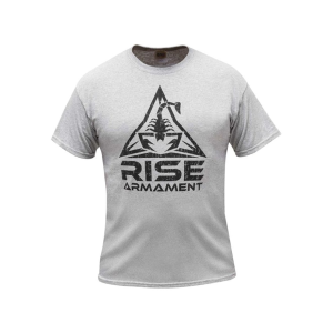 Rise Armament Men's Logo Short Sleeve Crew Neck T Shirt Grey 2XL