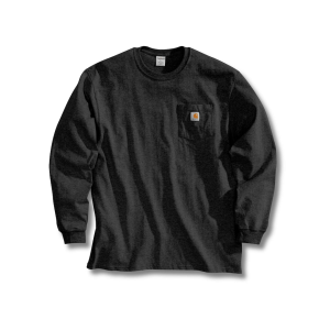 Carhartt Men's Loose Fit Heavyweight Long Sleeve Crew Neck Pocket T Shirt Black 2XL