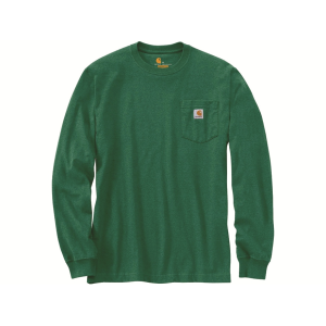 Carhartt Men's Loose Fit Heavyweight Long Sleeve Crew Neck Pocket T Shirt North Woods Heather Large