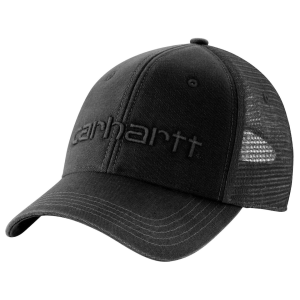 Carhartt Mens Canvas Mesh Back Graphic Logo Hat Black