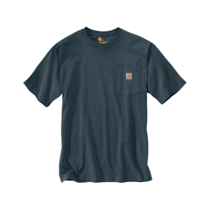 Carhartt Men's K87 Loose Fit Heavyweight Short Sleeve Crew Neck Pocket T Shirt Bluestone 2XL Tall