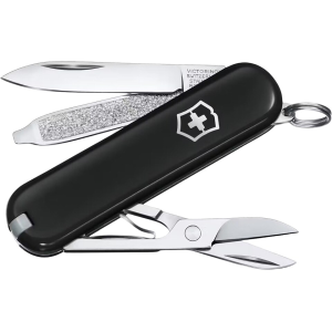 Victorinox Swiss Army Classic SD Pocket Knife 7 Function Stainless Steel Blade Polymer Handle Black
