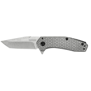Kershaw Cathode Assisted Opening Pocket Knife 2.25" Tanto Point 4Cr14MoV Stonewashed Blade Stainless Steel Handle Gray