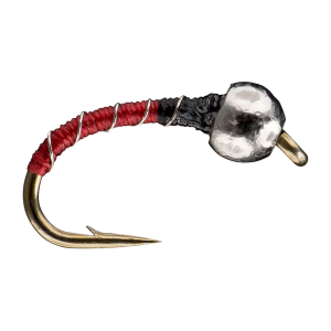 RIO Tungsten Zebra Midge Nymph Red/Black Size 18 12PK