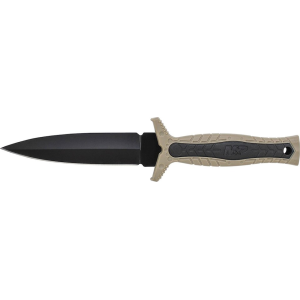 Smith & Wesson M&P Boot Fixed Blade Knife 4.57" Spear Point 8Cr13MoV Black Blade Rubber Handle Black/Brown