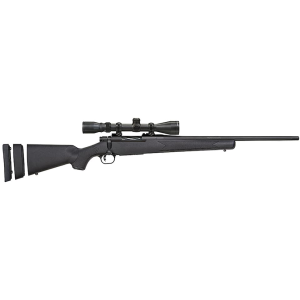 Mossberg Patriot Super Bantam Bolt Action Youth Rifle 243 Winchester 20" Fluted Blued Barrel Black Frame Black Straight Grip Stock with Scope