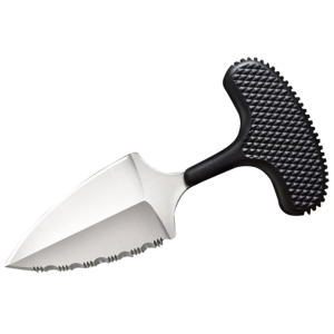 Cold Steel Urban Edge 50/50l Fixed Blade Knife 2.5" Partially Serrated Spear Point AUS-8 Stainless Blade Kray-Ex Handle Black