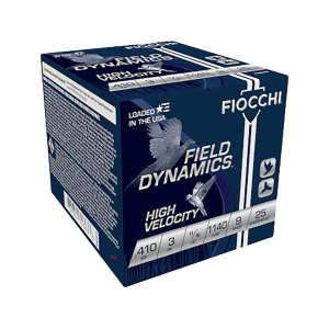 Fiocchi High Velocity 410 Ammo 3" #9 Lead Shot 11/16 oz Box of 25