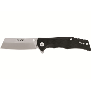 Buck Knives 252 Trunk Pocket Knife 2.875" Cleaver 7Cr17MoV Satin Blade G-10 Handle Black