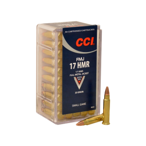 CCI 17 Hornady Magnum Rimfire (HMR) Ammo 20 Grain Full Metal Jacket Box of 50