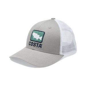 Costa Del Mar Mens Bass Waves Trucker Hat Gray - Costa Del Mar