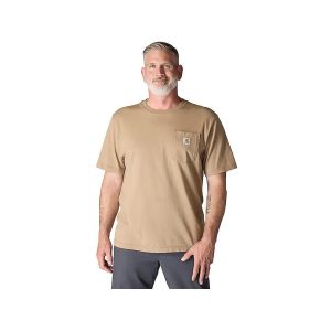 Carhartt Men's K87 Loose Fit Heavyweight Short Sleeve Crew Neck Pocket T Shirt Desert Large