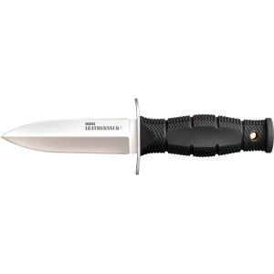 Cold Steel Mini Leatherneck Fixed Blade Knife 3.5" Double Edged 8Cr13MoV Polished Blade Griv-Ex Handle Black