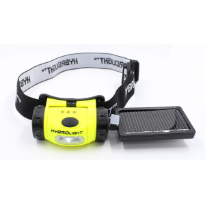 HybridLight Solar Headlamp LED Rechargeable Battery Yellow
