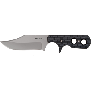 Cold Steel Mini Tac Bowie Fixed Blade Knife 3.625" Bowie 8Cr13MoV Satin Blade Griv-Ex Handle Black