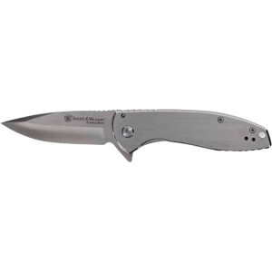 Smith & Wesson Executive Platinum Pocket Knife 3" Drop Point 8Cr13MoV Satin Blade Stainless Steel Handle Stainless