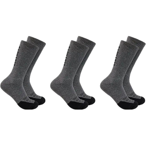Carhartt Men's Force Midweight Logo Crew Socks Carbon Heather XL 3 Pk