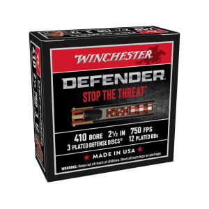 Winchester PDX1 Defender 410 Ammo 2-1/2" BB Copper Plated Lead Shot 1/4 oz Box of 10