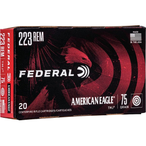 Federal American Eagle 223 Remington Ammo 75 Grain Full Metal Jacket Case of 500 (25 Boxes of 20) - Federal Premium