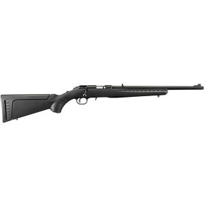 Ruger American Bolt Action Rifle 22 Winchester Magnum Rimfire (WMR) 18" Black Threaded Barrel Black Frame Black Adjustable Stock