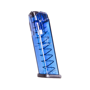 ETS Magazine for Glock 17, 17L, 18, 19, 19x, 26, 34, 35, 47, 49 9mm 17-Round Polymer Translucent Blue