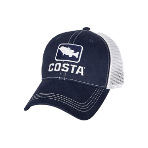 Costa Del Mar Mens XL Bass Trucker Hat Navy - Costa Del Mar