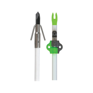 Muzzy Classic Fiberglass Bowfishing Arrow with Gar Point and Safety Slide White