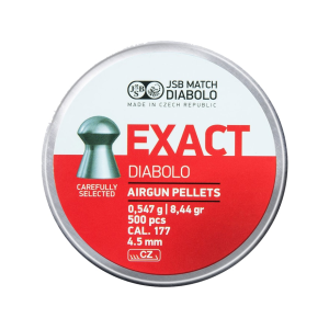 JSB Exact Air Gun Pellets 177 Caliber 8.44 Grain 4.51mm Head-Size Tin of 500