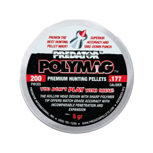 Predator Polymag Air Gun Pellets 177 Caliber 8.5 Grain Pointed Tin of 200