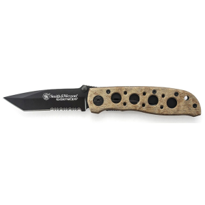 Smith & Wesson Extreme Ops CK5TBSD Pocket Knife 3.2" Serrated Tanto Point 7Cr17 High Carbon Stainless Steel Blade Aluminum Handle Desert