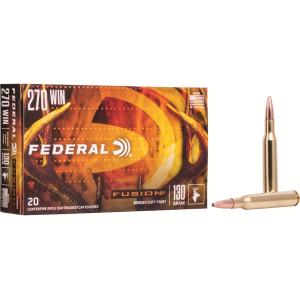 Federal Fusion 270 Winchester Ammo 130 Grain Bonded Round Nose Case of 200 (10 Boxes of 20)